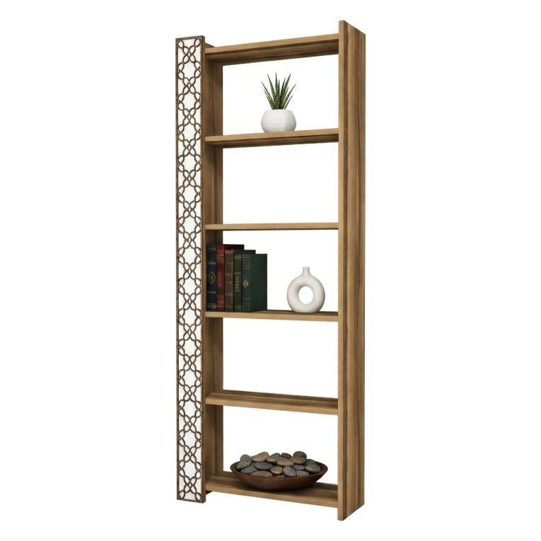 Libreria salvaspazio noce e bianca 64x170h cm - Vele