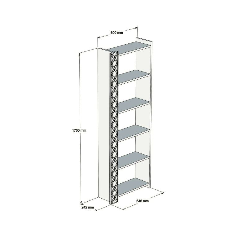 Libreria salvaspazio noce e bianca 64x170h cm - Vele
