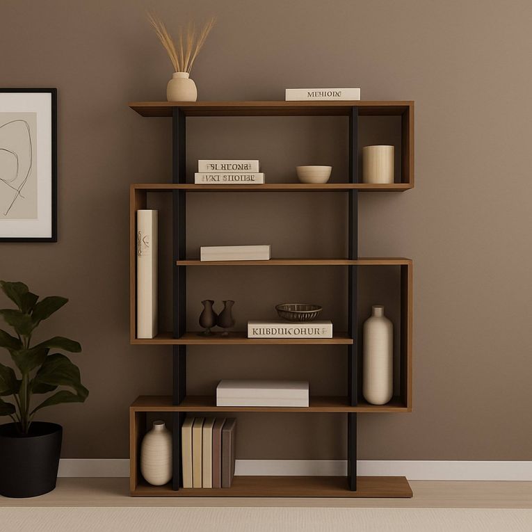 Libreria salvaspazio quercia e antracite 110x161h cm - Agamermis