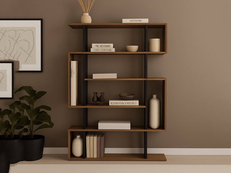 Libreria salvaspazio quercia e antracite 110x161h cm - Agamermis