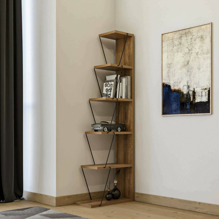 Libreria salvaspazio quercia e nera 50x150h cm - Erminia