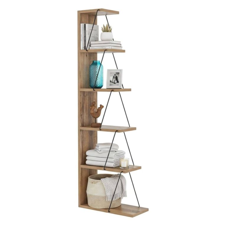 Libreria salvaspazio quercia e nera 50x150h cm - Erminia