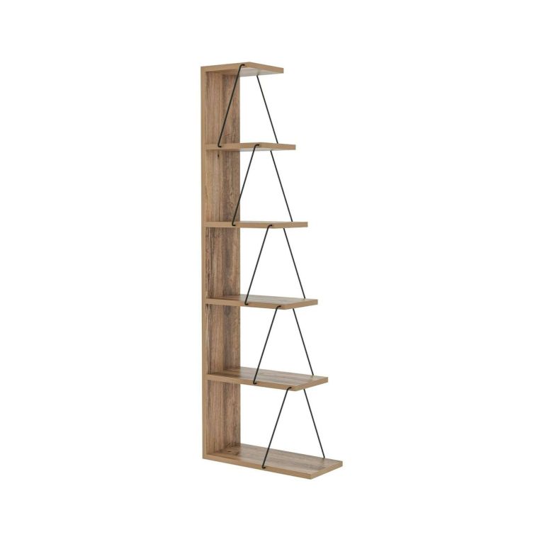 Libreria salvaspazio quercia e nera 50x150h cm - Erminia