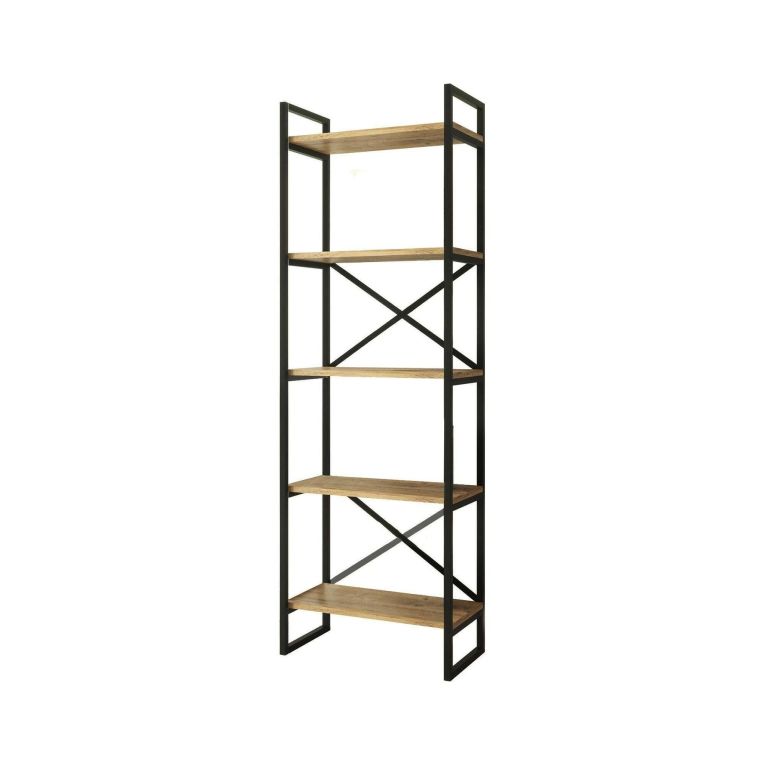 Libreria salvaspazio quercia e nera 58x175h cm - Arbus