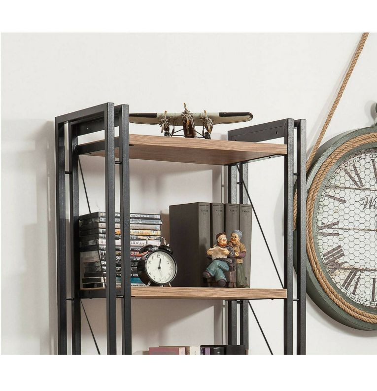 Libreria salvaspazio quercia e nera 60x180h cm - Demetria