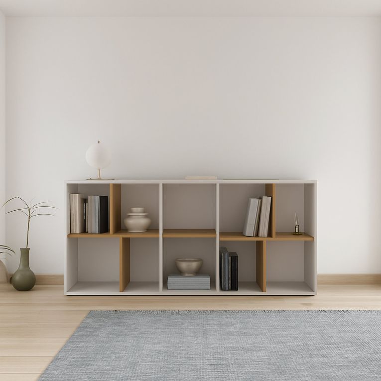 Libreria salvaspazio rovere e bianca 77x182h cm - Nisha