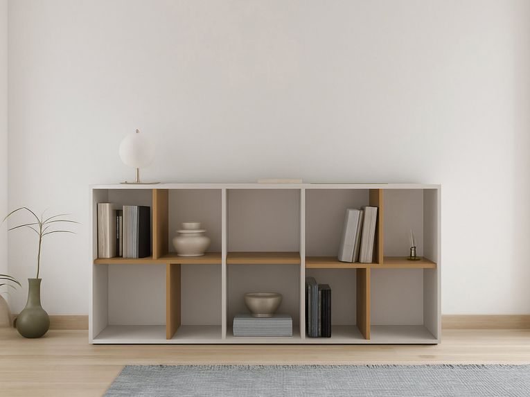 Libreria salvaspazio rovere e bianca 77x182h cm - Nisha