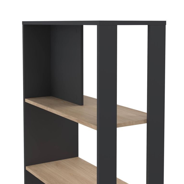 Libreria salvaspazio rovere e grigia 79x204h cm - MuGuiying
