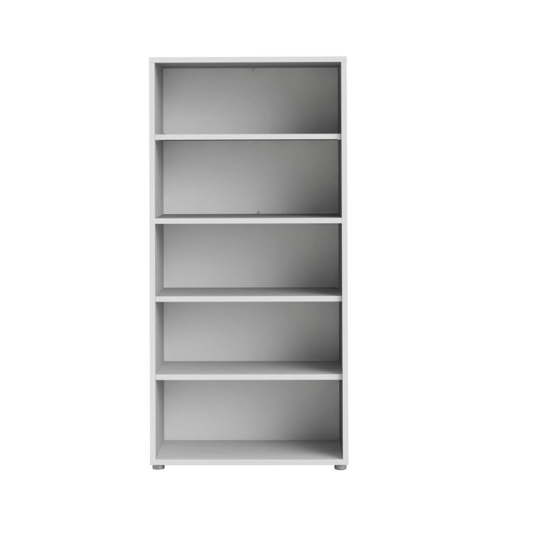Libreria Stephane, Scaffale da ufficio, Mobile portalibri, Biblioteca, 89x40 h186 cm, Bianco