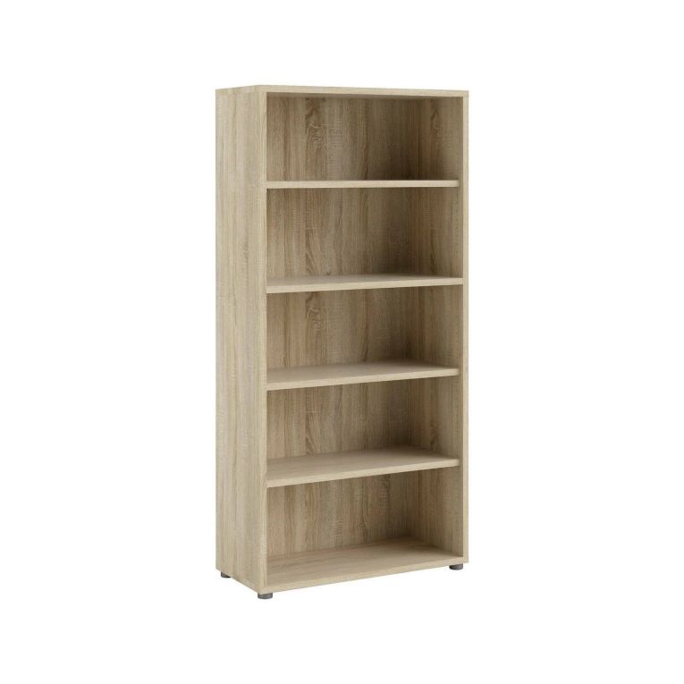 Libreria Stephane, Scaffale da ufficio, Mobile portalibri, Biblioteca, 89x40 h186 cm, Quercia