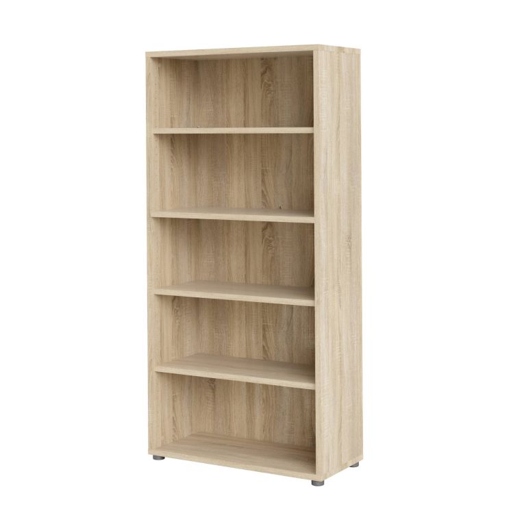 Libreria Stephane, Scaffale da ufficio, Mobile portalibri, Biblioteca, 89x40 h186 cm, Quercia
