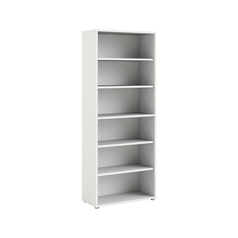 Libreria Suzanna, Scaffale da ufficio, Mobile portalibri, Biblioteca, 89x40 h222 cm, Bianco
