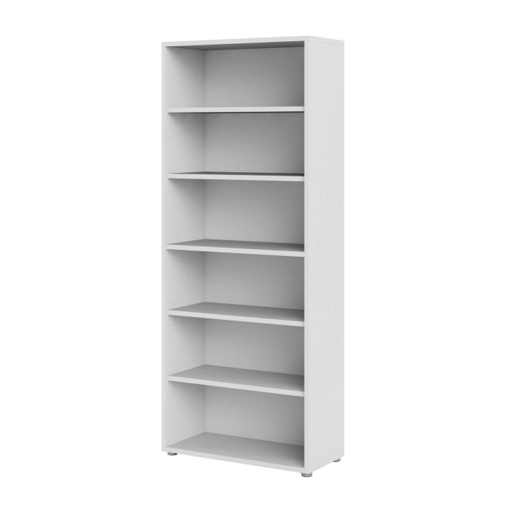 Libreria Suzanna, Scaffale da ufficio, Mobile portalibri, Biblioteca, 89x40 h222 cm, Bianco