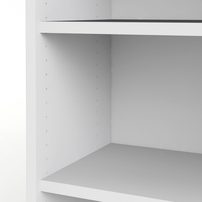 Libreria Suzanna, Scaffale da ufficio, Mobile portalibri, Biblioteca, 89x40 h222 cm, Bianco
