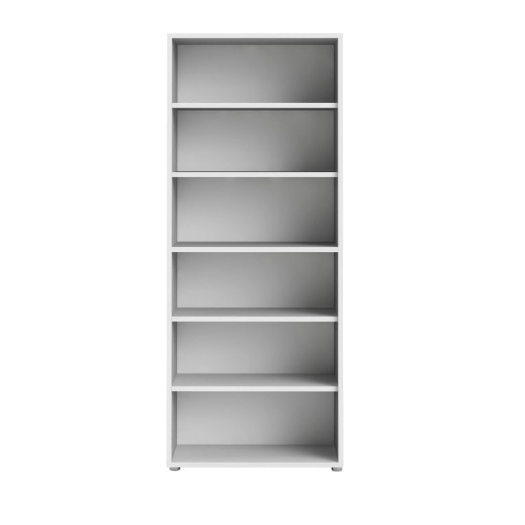Libreria Suzanna, Scaffale da ufficio, Mobile portalibri, Biblioteca, 89x40 h222 cm, Bianco