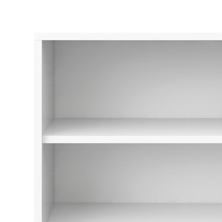 Libreria Suzanna, Scaffale da ufficio, Mobile portalibri, Biblioteca, 89x40 h222 cm, Bianco