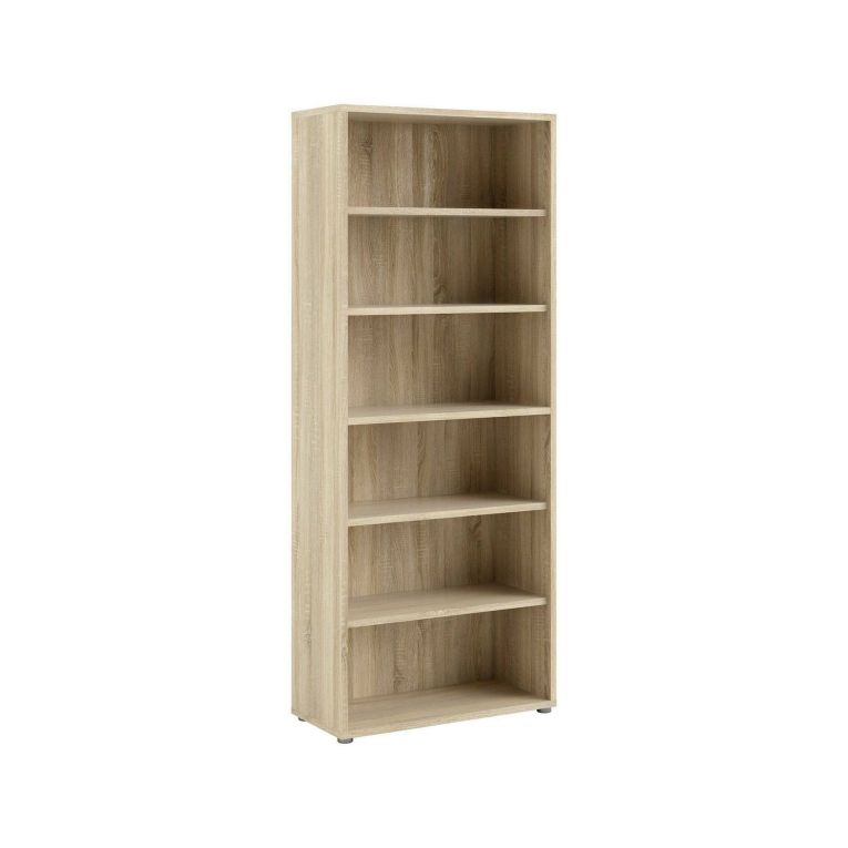 Libreria Suzanna, Scaffale da ufficio, Mobile portalibri, Biblioteca, 89x40 h222 cm, Quercia