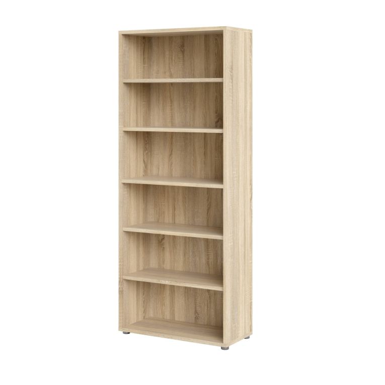 Libreria Suzanna, Scaffale da ufficio, Mobile portalibri, Biblioteca, 89x40 h222 cm, Quercia