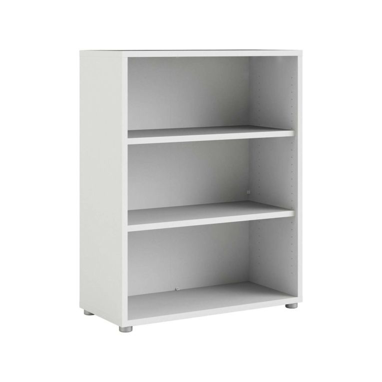 Libreria Sybille, Scaffale da ufficio, Mobile portalibri, Biblioteca, 89x40 h113 cm, Bianco