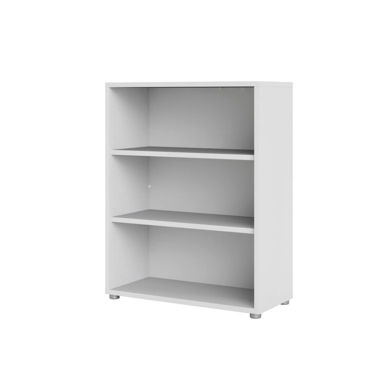 Libreria Sybille, Scaffale da ufficio, Mobile portalibri, Biblioteca, 89x40 h113 cm, Bianco