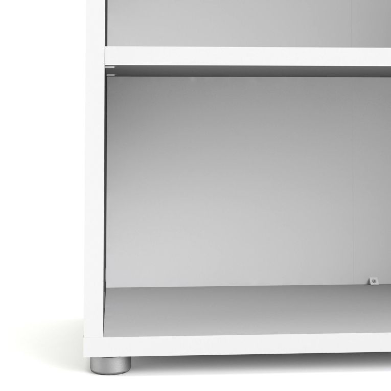 Libreria Sybille, Scaffale da ufficio, Mobile portalibri, Biblioteca, 89x40 h113 cm, Bianco