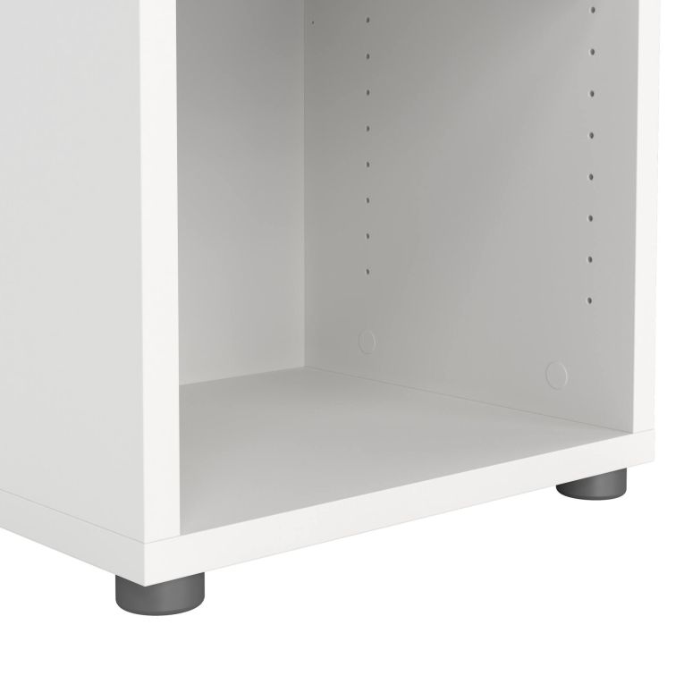 Libreria Sylvaine, Scaffale da ufficio, Mobile portalibri, Biblioteca, 40x47 h222 cm, Bianco