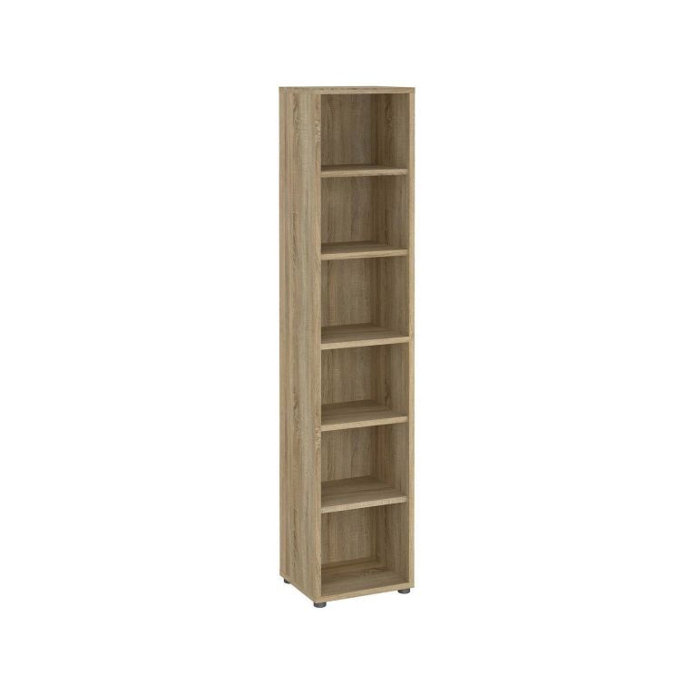 Libreria Sylvaine, Scaffale da ufficio, Mobile portalibri, Biblioteca, 40x47 h222 cm, Quercia