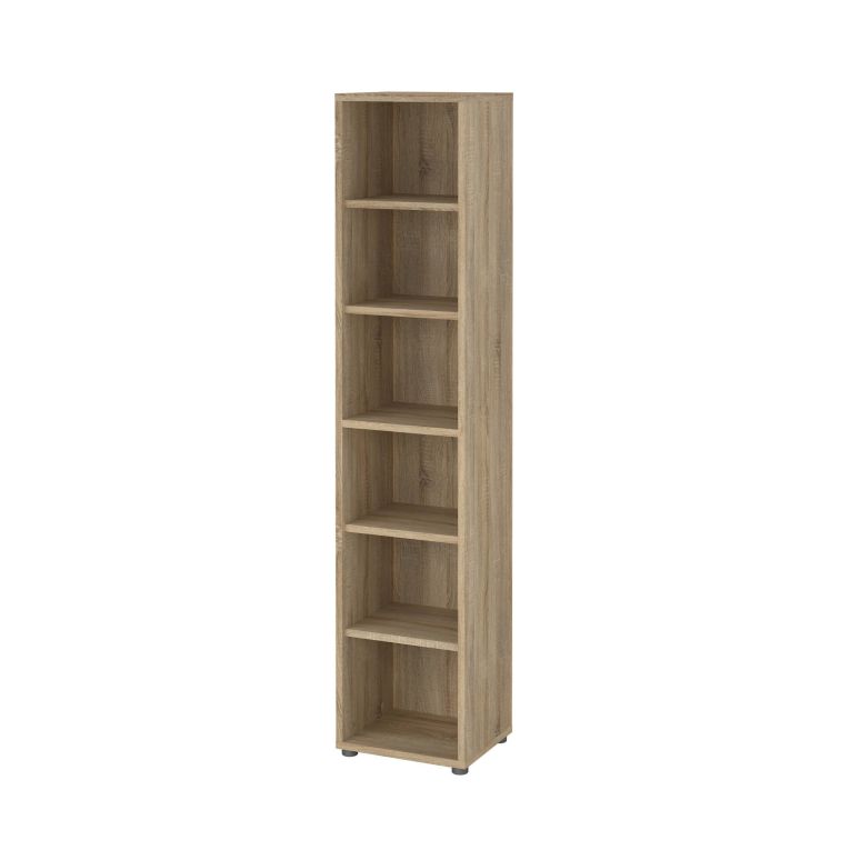 Libreria Sylvaine, Scaffale da ufficio, Mobile portalibri, Biblioteca, 40x47 h222 cm, Quercia