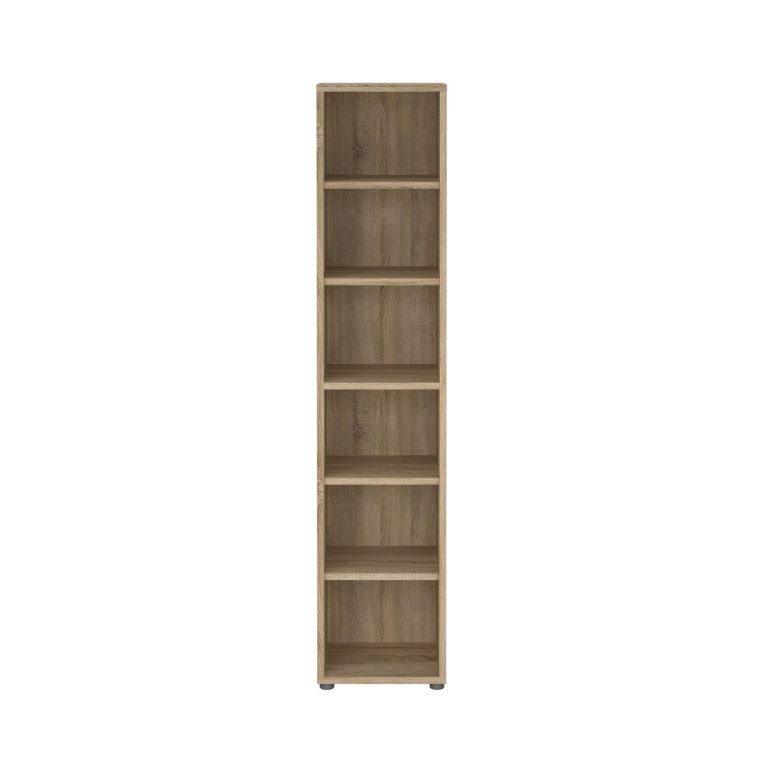Libreria Sylvaine, Scaffale da ufficio, Mobile portalibri, Biblioteca, 40x47 h222 cm, Quercia