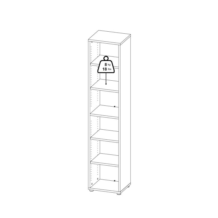 Libreria Sylvaine, Scaffale da ufficio, Mobile portalibri, Biblioteca, 40x47 h222 cm, Quercia