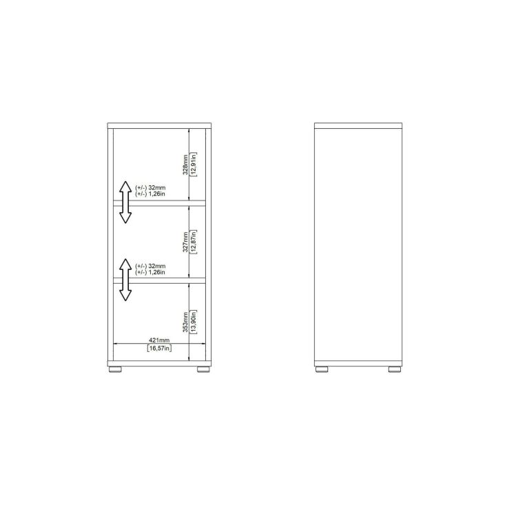 Libreria Theophane, Scaffale da ufficio, Mobile portalibri, Biblioteca, 40x47 h113 cm, Bianco