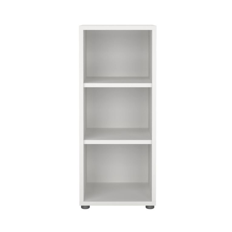 Libreria Theophane, Scaffale da ufficio, Mobile portalibri, Biblioteca, 40x47 h113 cm, Bianco