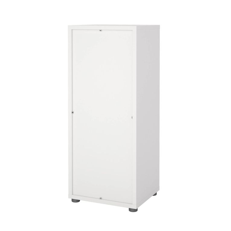 Libreria Theophane, Scaffale da ufficio, Mobile portalibri, Biblioteca, 40x47 h113 cm, Bianco