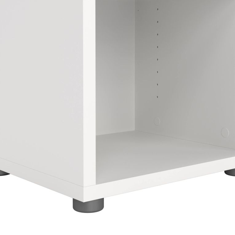 Libreria Theophane, Scaffale da ufficio, Mobile portalibri, Biblioteca, 40x47 h113 cm, Bianco