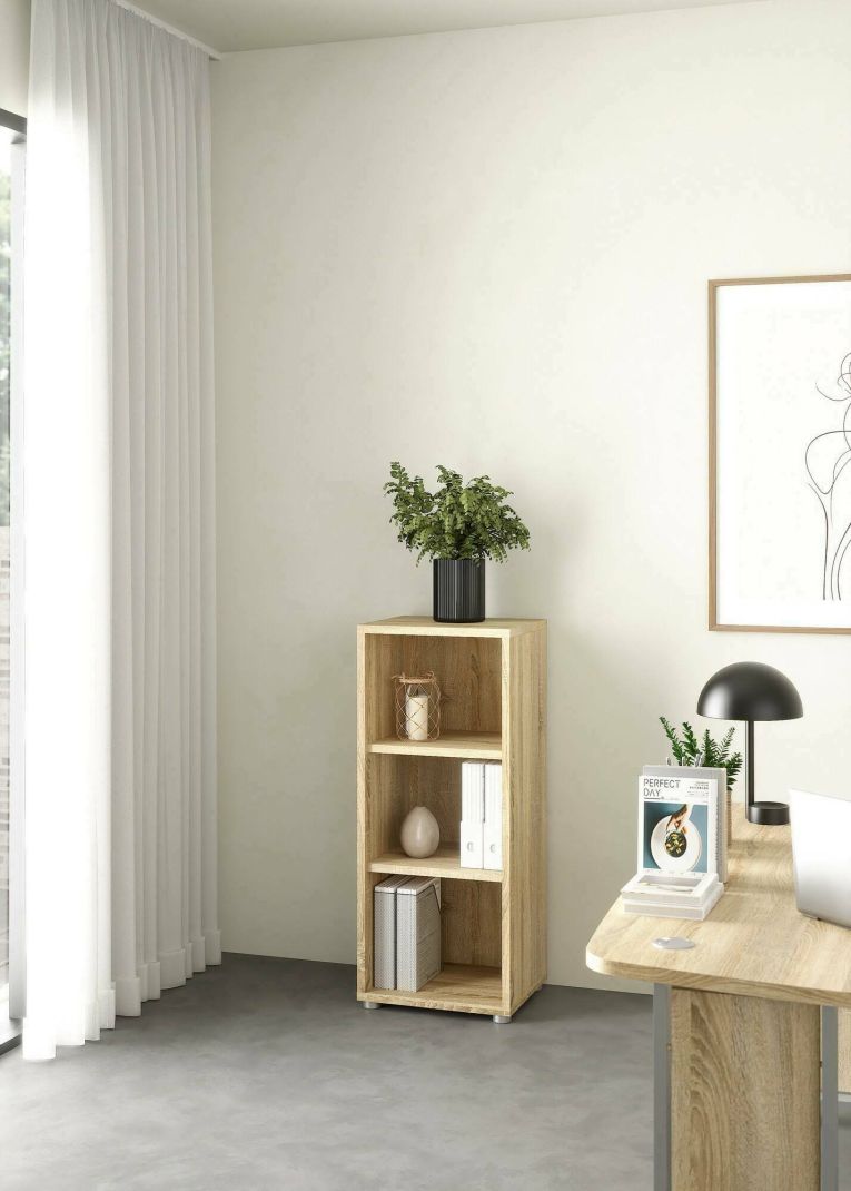 Libreria Theophane, Scaffale da ufficio, Mobile portalibri, Biblioteca, 40x47 h113 cm, Quercia