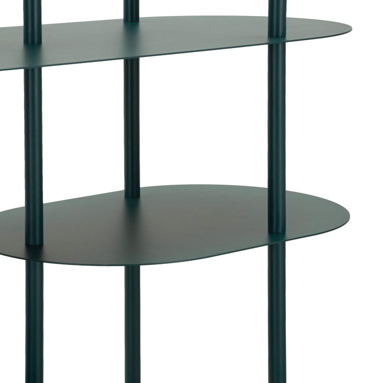 Libreria Verde Ottanio 5 Ripiani Installazione a Terra 11x40x132h cm, Utilizzabile Come Divisorio Locale - Gana