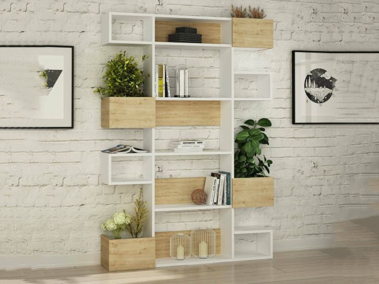 Libreria verticale bianca e rovere 120x171h cm - Artich