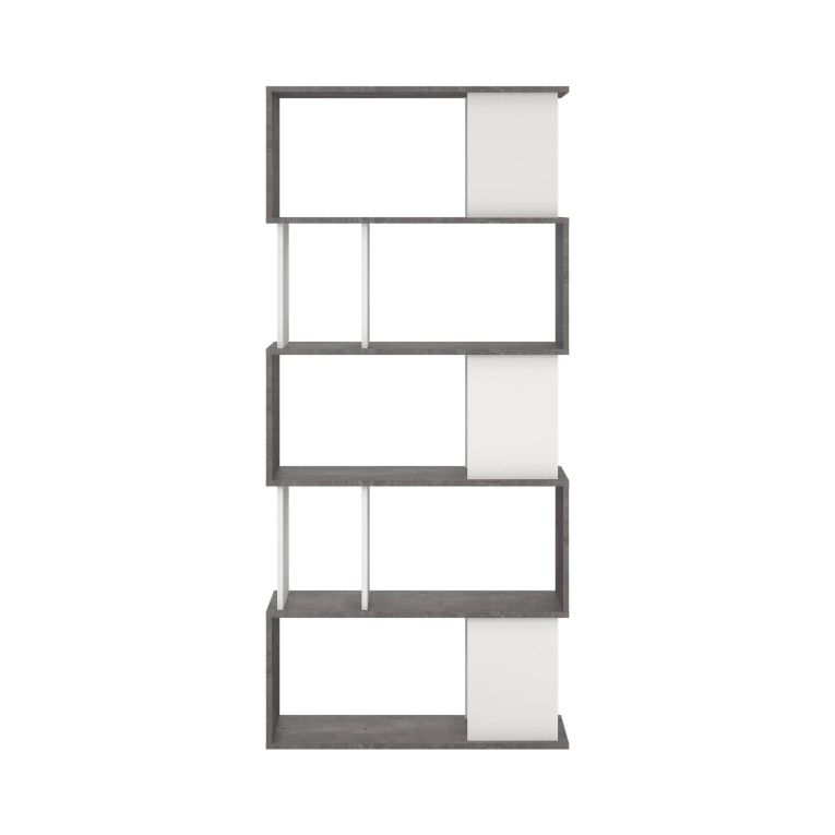 Libreria verticale cemento e bianca 80x173h cm - Arg