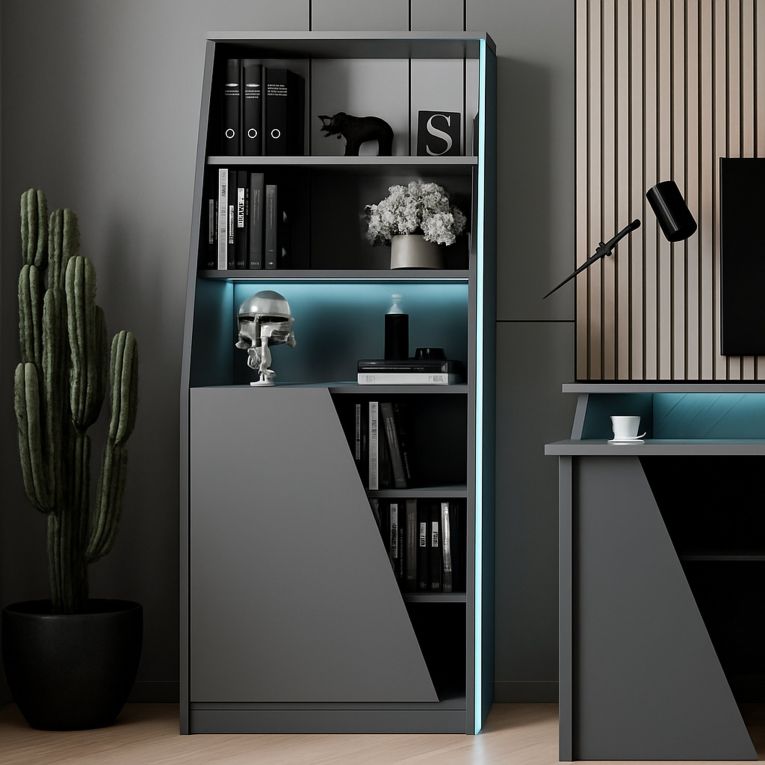Libreria verticale nera 71x184h cm - Avena