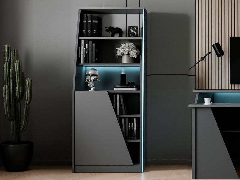 Libreria verticale nera 71x184h cm - Avena