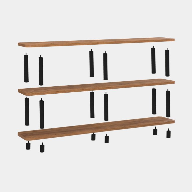 Libreria verticale nera e quercia 180x74h cm - Thuja