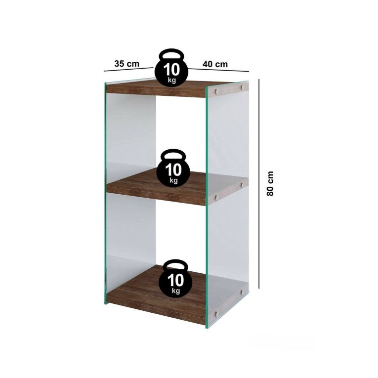 Libreria verticale noce 40x80h cm - Zenobie