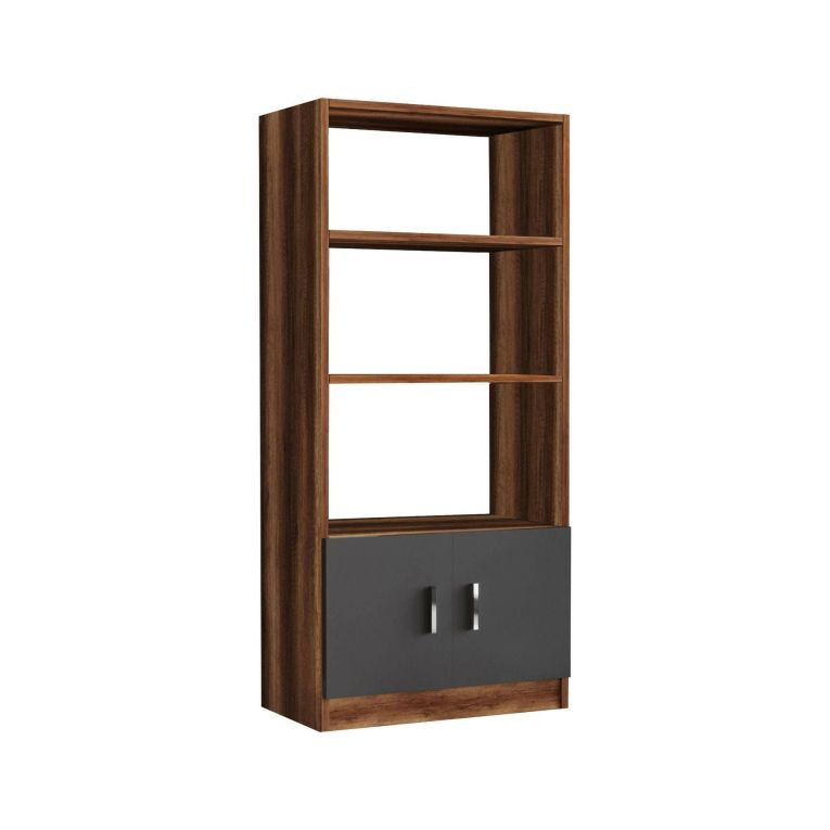 Libreria verticale noce e antracite 63x140h cm - Patty