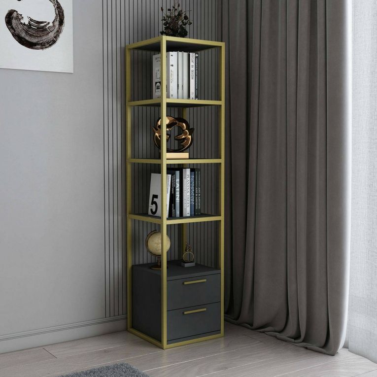 Libreria verticale oro e antracite 39x169h cm - Arsim