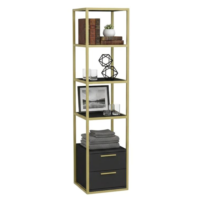 Libreria verticale oro e antracite 39x169h cm - Arsim