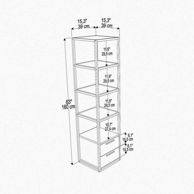 Libreria verticale oro e antracite 39x169h cm - Arsim