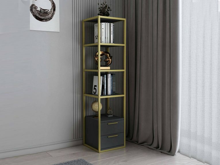 Libreria verticale oro e antracite 39x169h cm - Arsim