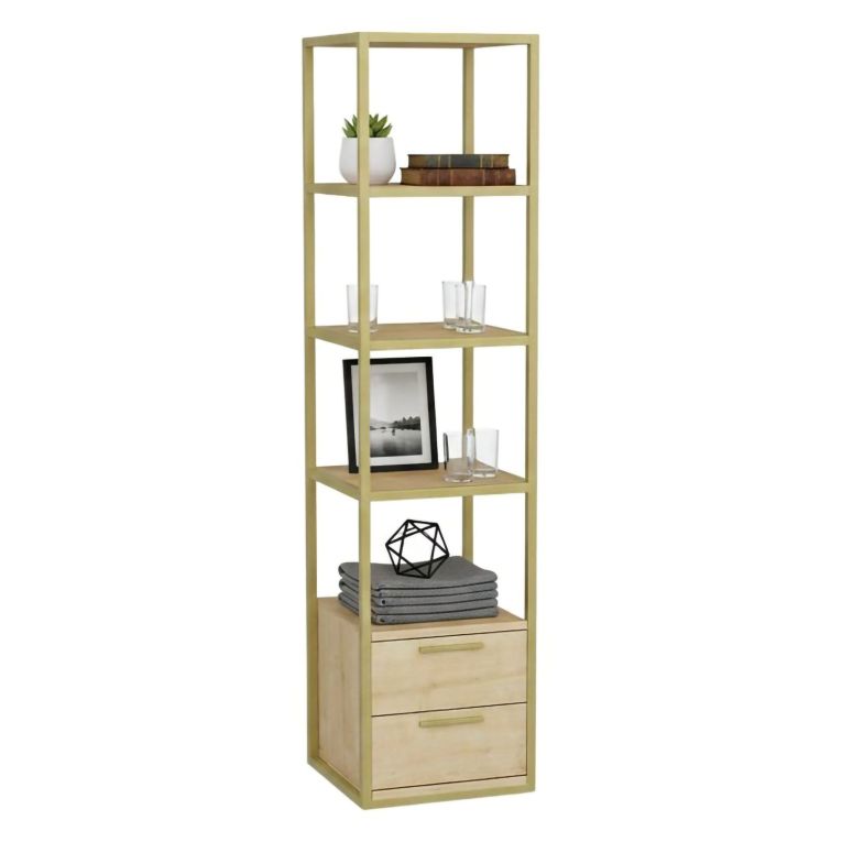 Libreria verticale oro e quercia 39x169h cm - Arsim