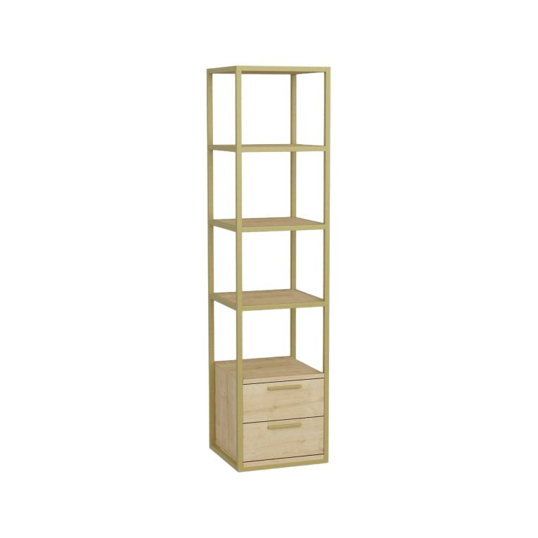 Libreria verticale oro e quercia 39x169h cm - Arsim