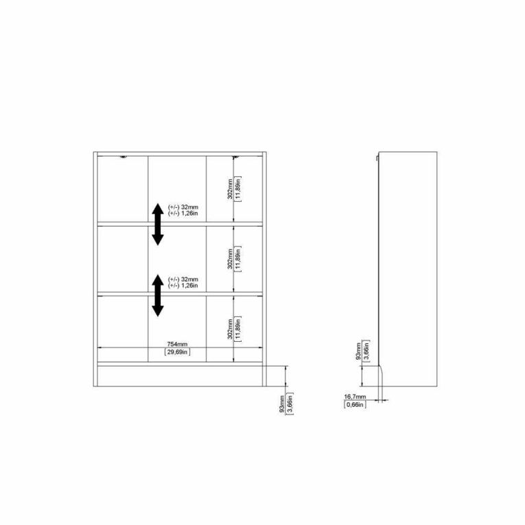 Libreria verticale quercia 79x107h cm - Aski